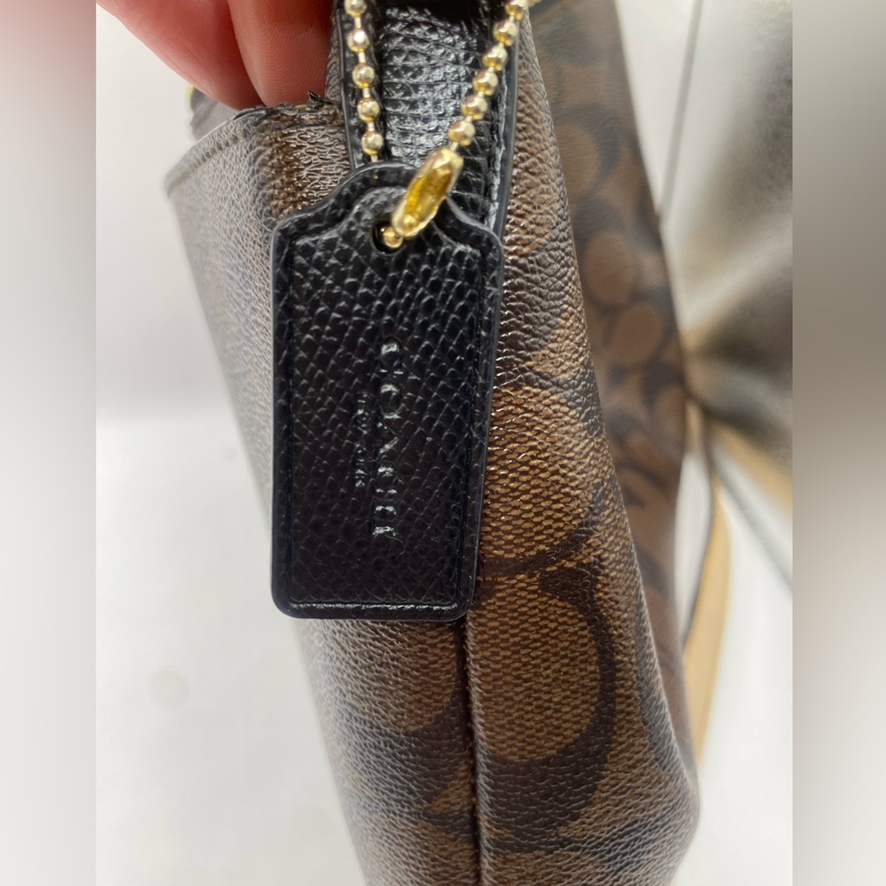 Coach Brown and Tan Signature Crossbody Bag - Picture 5 of 6